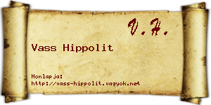 Vass Hippolit névjegykártya